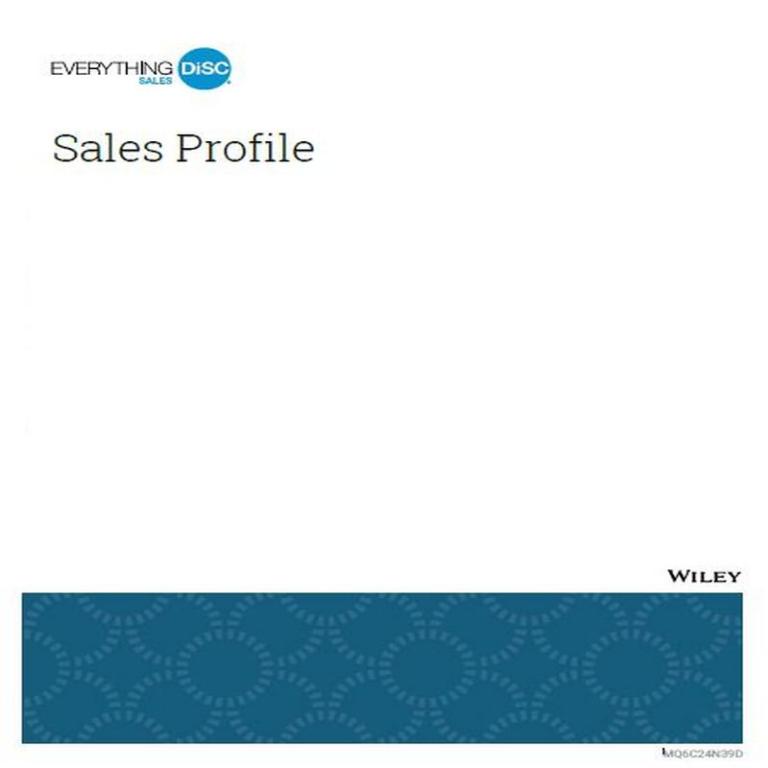 Everything DiSC® Sales Profile Report