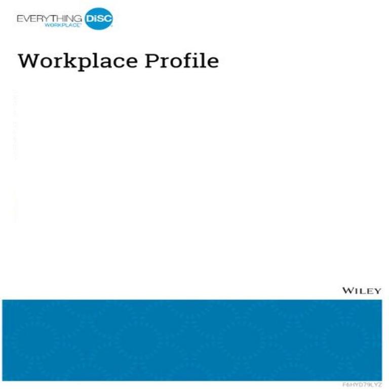 Everything DiSC® Workplace Report